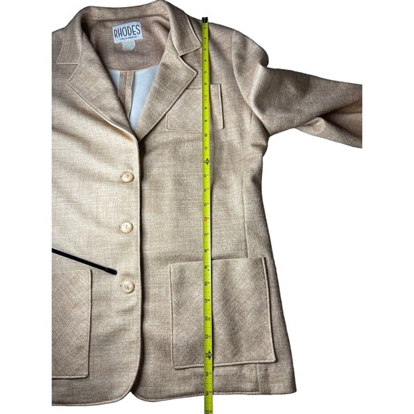 Vintage Rhodes California Womens Blazer Jacket Pink Blush Unique Piece Business - Picture 3 of 8